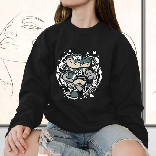 Vintage Sweatshirt Crocodile Football Fashion Trends