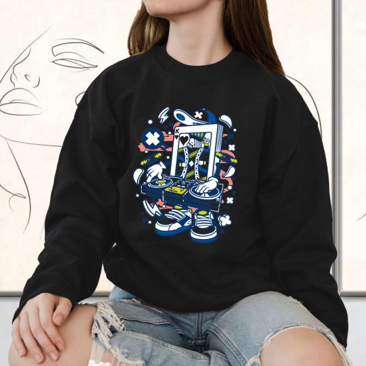 Vintage Sweatshirt Dj King Card Fashion Trends