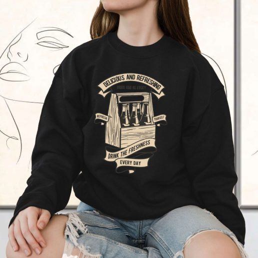 Vintage Sweatshirt Drink The Freshness Fashion Trends