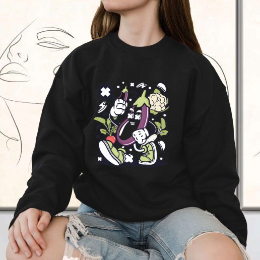 Vintage Sweatshirt Eggplant Fashion Trends