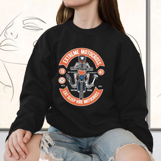 Vintage Sweatshirt Extreme Motocross Fashion Trends