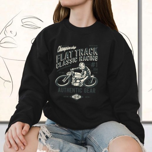 Vintage Sweatshirt Flat Track Classic Racing Fashion Trends