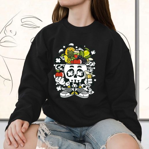 Vintage Sweatshirt Fruit Skull Head Fashion Trends