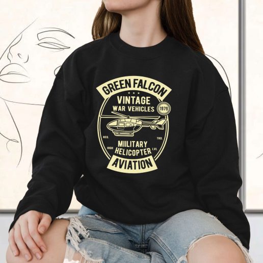 Vintage Sweatshirt Green Falcon Fashion Trends