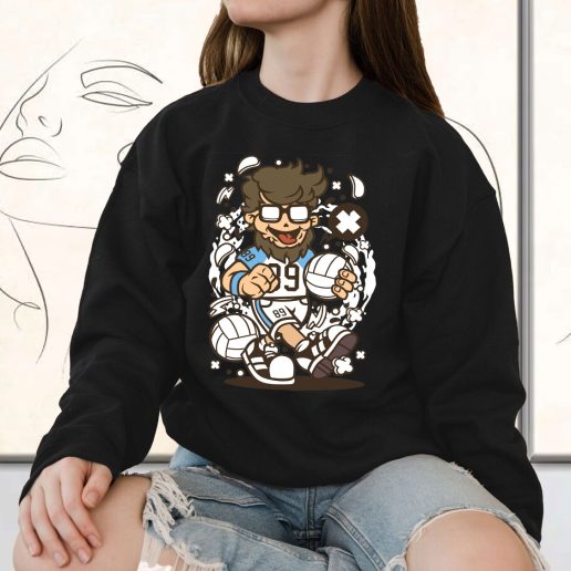 Vintage Sweatshirt Hipster Volley Ball Player Fashion Trends