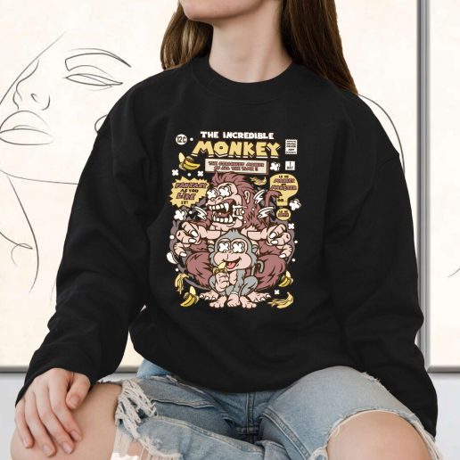 Vintage Sweatshirt Incredible Monkey Fashion Trends