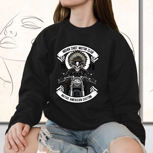 Vintage Sweatshirt Indian Chief Biker Fashion Trends