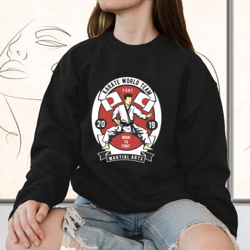 Vintage Sweatshirt Karate World Team Fashion Trends