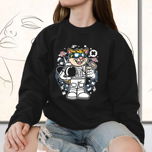 Vintage Sweatshirt Leopard Astronaut Fashion Trends