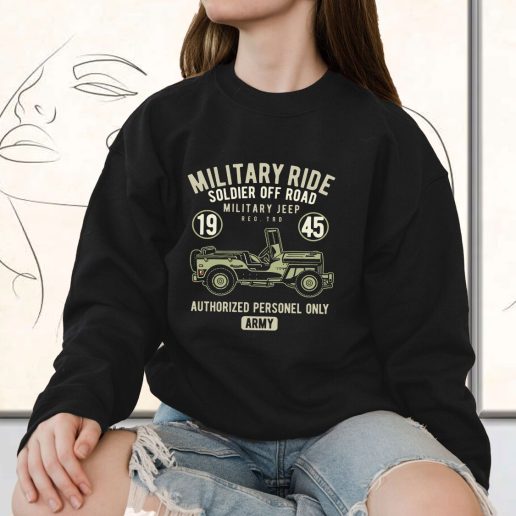 Vintage Sweatshirt Military Ride Fashion Trends