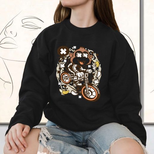 Vintage Sweatshirt Monkey Downhill Fashion Trends