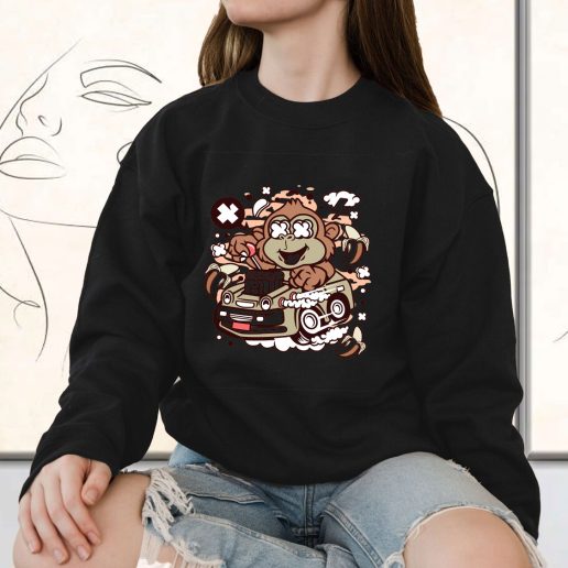 Vintage Sweatshirt Monkey Hotrod Fashion Trends