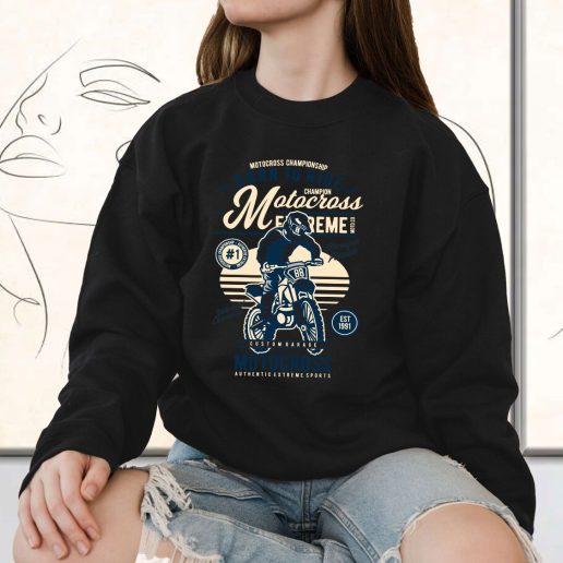 Vintage Sweatshirt Motocross Extreme Fashion Trends