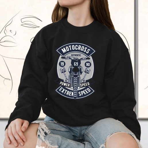 Vintage Sweatshirt Motocross Extreme Speed Fashion Trends