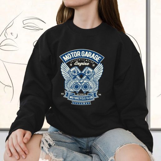 Vintage Sweatshirt Motor Garage Fashion Trends