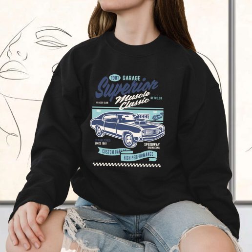 Vintage Sweatshirt Muscle Car Classic Fashion Trends