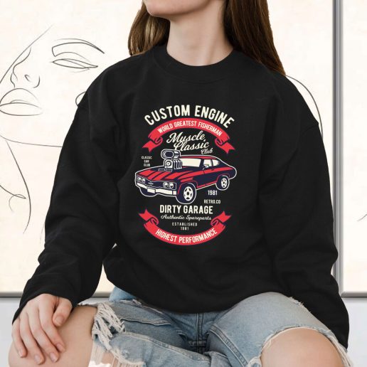 Vintage Sweatshirt Muscle Classic Car Club Fashion Trends