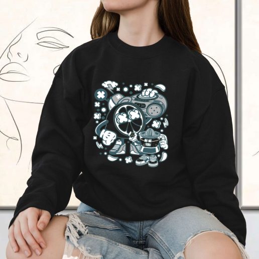 Vintage Sweatshirt Orange Boombox Fashion Trends