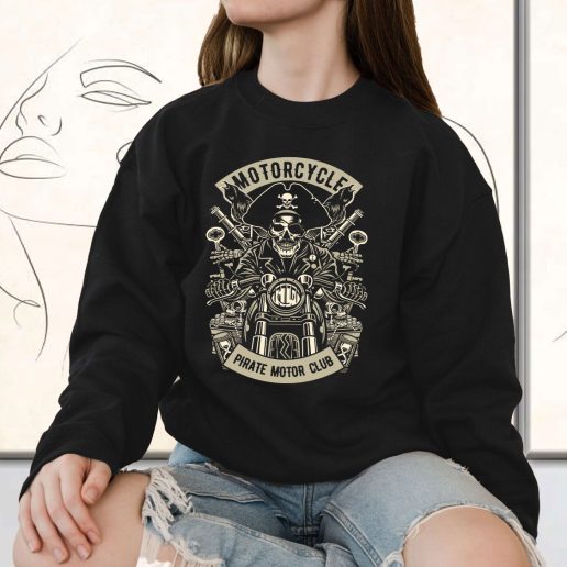 Vintage Sweatshirt Pirate Motorcycle Club Fashion Trends