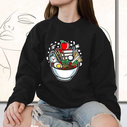 Vintage Sweatshirt Ramen School Fashion Trends