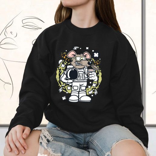 Vintage Sweatshirt Rat Astronaut Fashion Trends