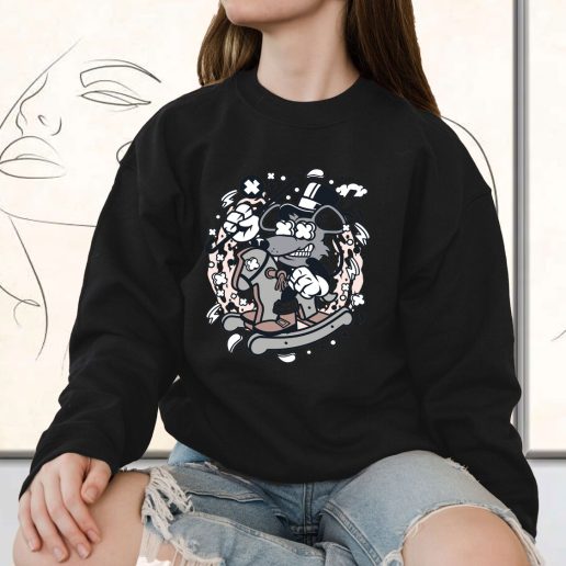 Vintage Sweatshirt Rat Rocking Horse Fashion Trends