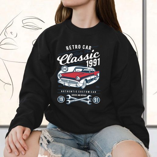 Vintage Sweatshirt Retro Classic Car Fashion Trends