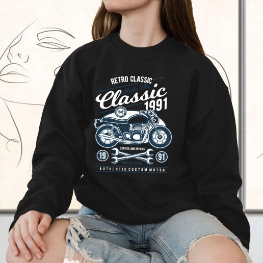 Vintage Sweatshirt Retro Classic Motorcycle Fashion Trends