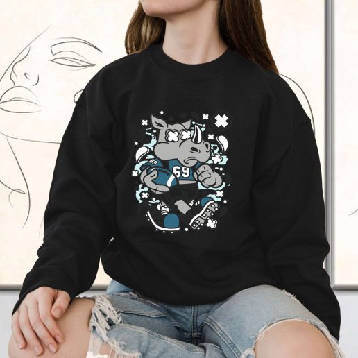 Vintage Sweatshirt Rhino Football Fashion Trends