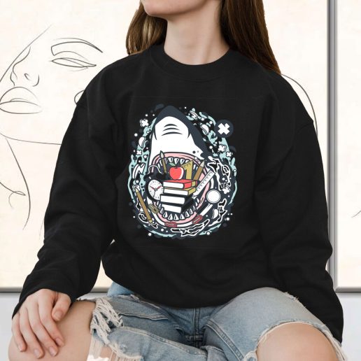 Vintage Sweatshirt Shark School Fashion Trends