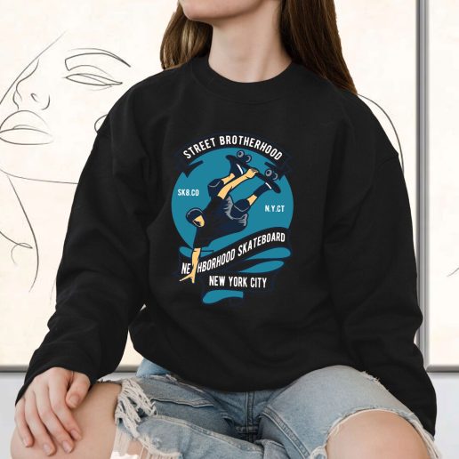 Vintage Sweatshirt Skateboard Street Brotherhood Fashion Trends