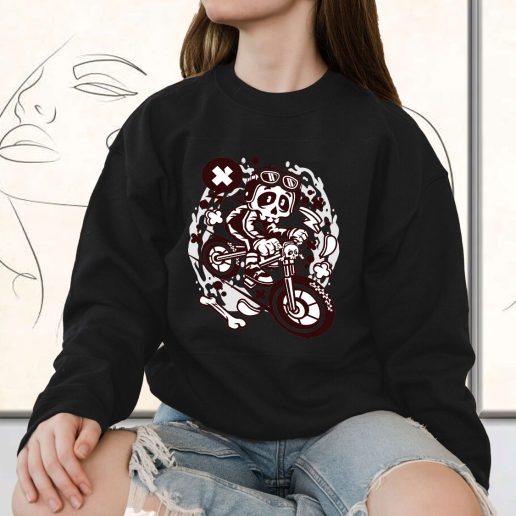 Vintage Sweatshirt Skull Downhill Fashion Trends