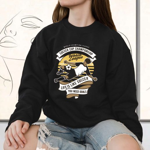 Vintage Sweatshirt Soccer Cup Championship Fashion Trends