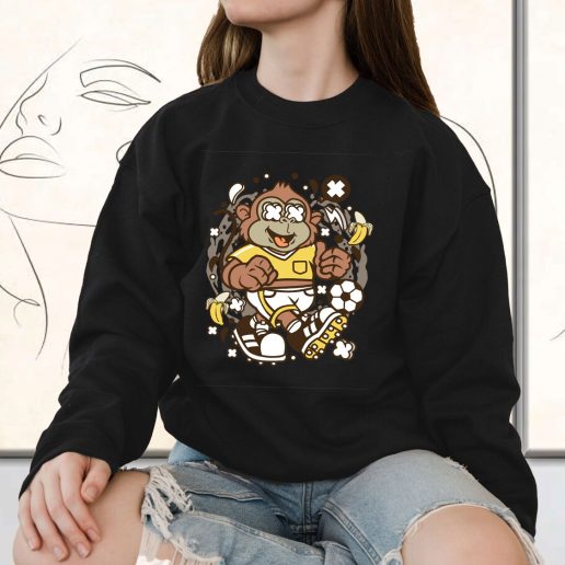 Vintage Sweatshirt Soccer Monkey Fashion Trends