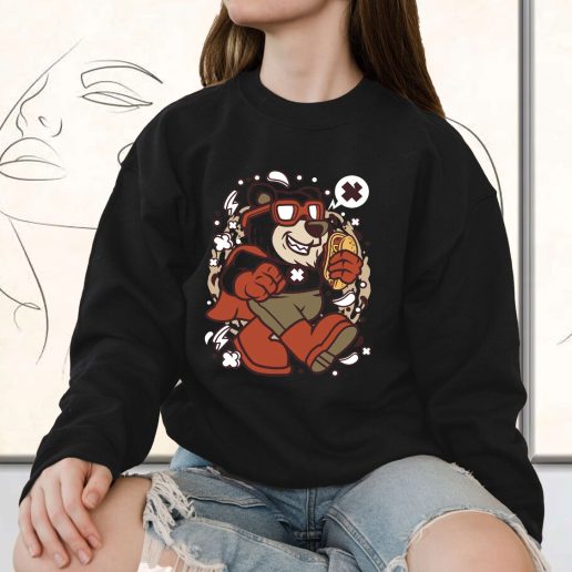 Vintage Sweatshirt Super Bear Fashion Trends