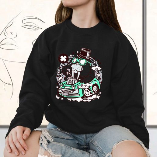 Vintage Sweatshirt Walrus Hotrod Fashion Trends