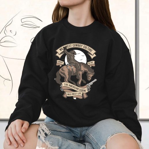 Vintage Sweatshirt Wild West Cowboy Culture Fashion Trends