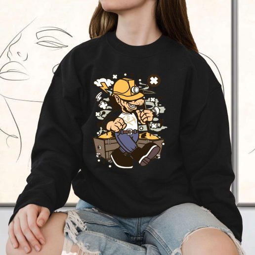 Vintage Sweatshirt Wolf Gold Miner Fashion Trends