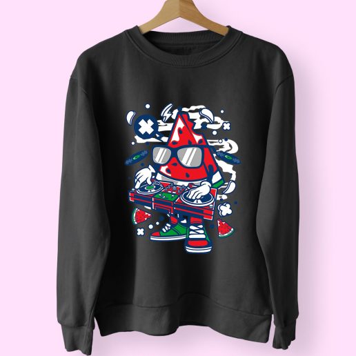 Watermelon Dj Funny Graphic Sweatshirt