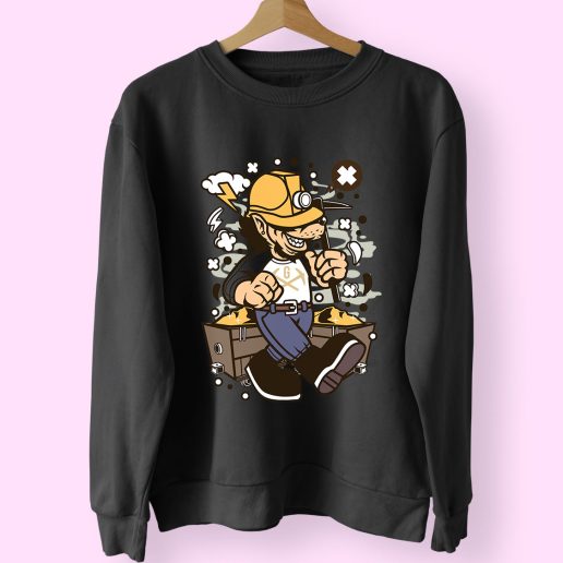 Wolf Gold Miner Funny Graphic Sweatshirt