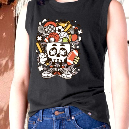 Aesthetic Tank Top Sports Skull Head Fashion Trends