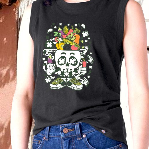 Aesthetic Tank Top Vegetable Skull Head Fashion Trends