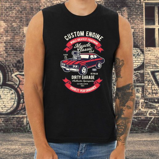 Athletic Tank Top Muscle Classic Car Club Fashion Trends