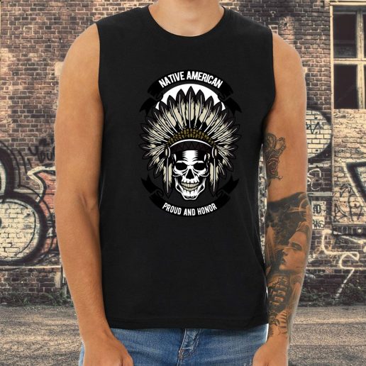 Athletic Tank Top Native American Skull Fashion Trends