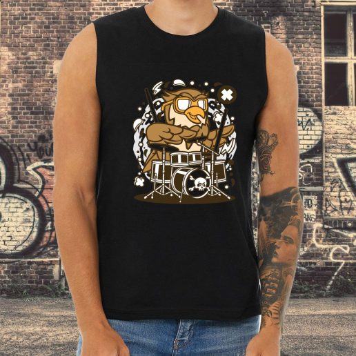 Athletic Tank Top Owl Drummer Fashion Trends