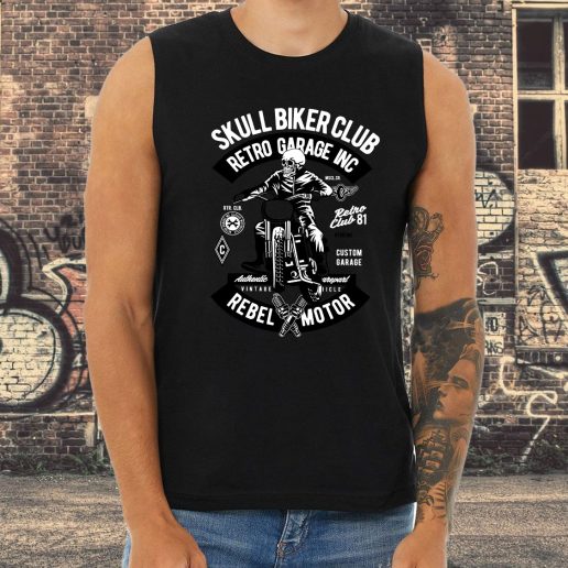 Athletic Tank Top Skull Biker Club Fashion Trends