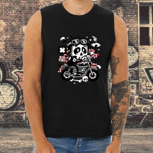 Athletic Tank Top Skull Motocross Fashion Trends