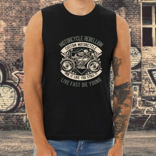 Athletic Tank Top Skull Rebel Motorcycle Fashion Trends