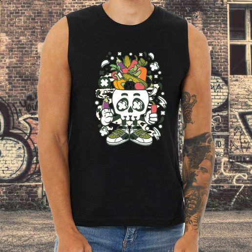 Athletic Tank Top Vegetable Skull Head Fashion Trends