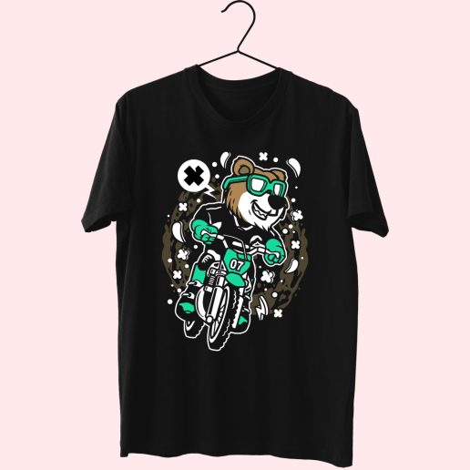 Bear Motocross Rider Funny Graphic T Shirt.jpeg